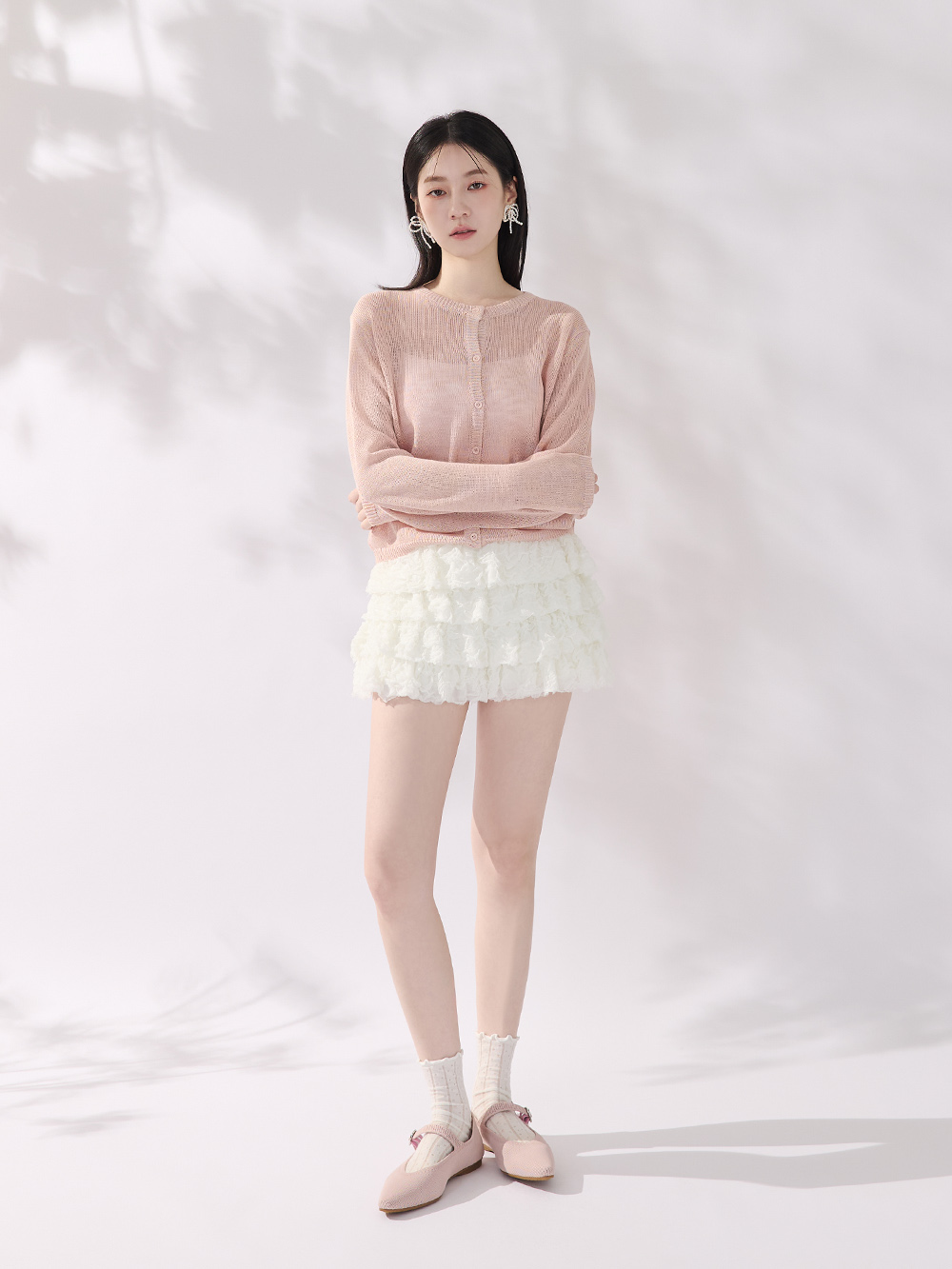 【3D零感雲織鞋】尖頭瑪莉珍鞋 裸膚粉