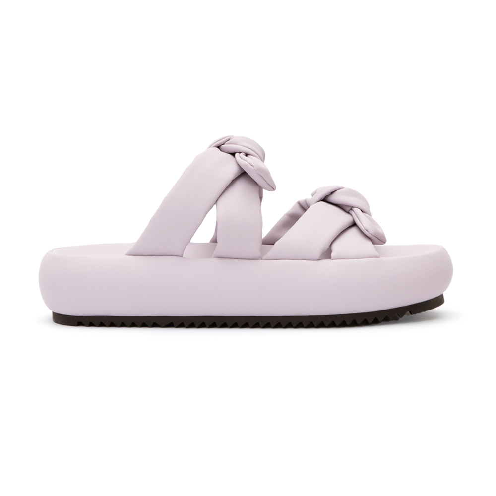 可愛雙蝴蝶結胖胖底氣墊拖鞋 紫