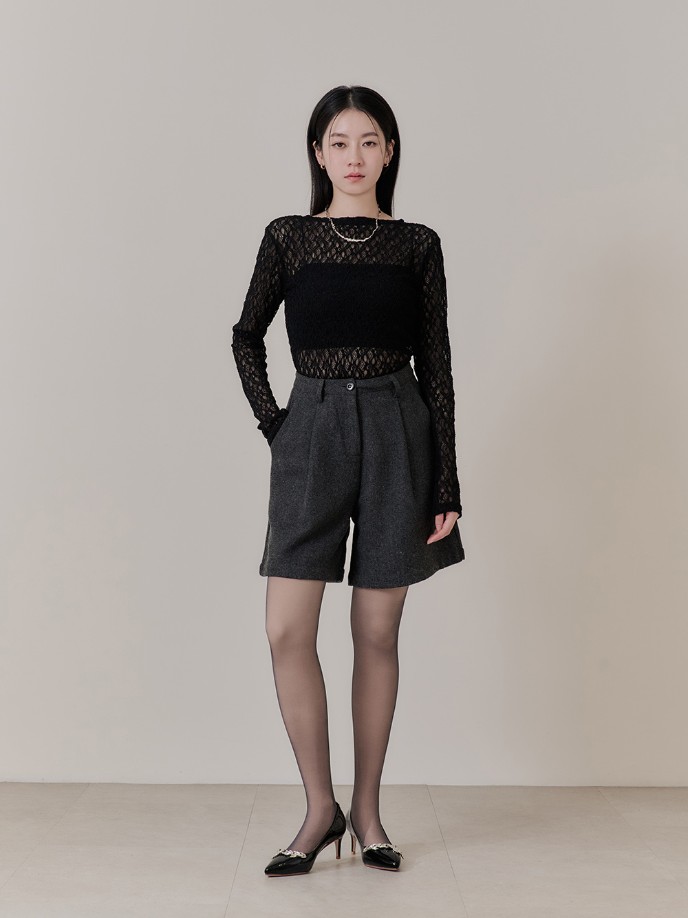 4D光腿神器黑透膚雙層絲襪 無絨黑