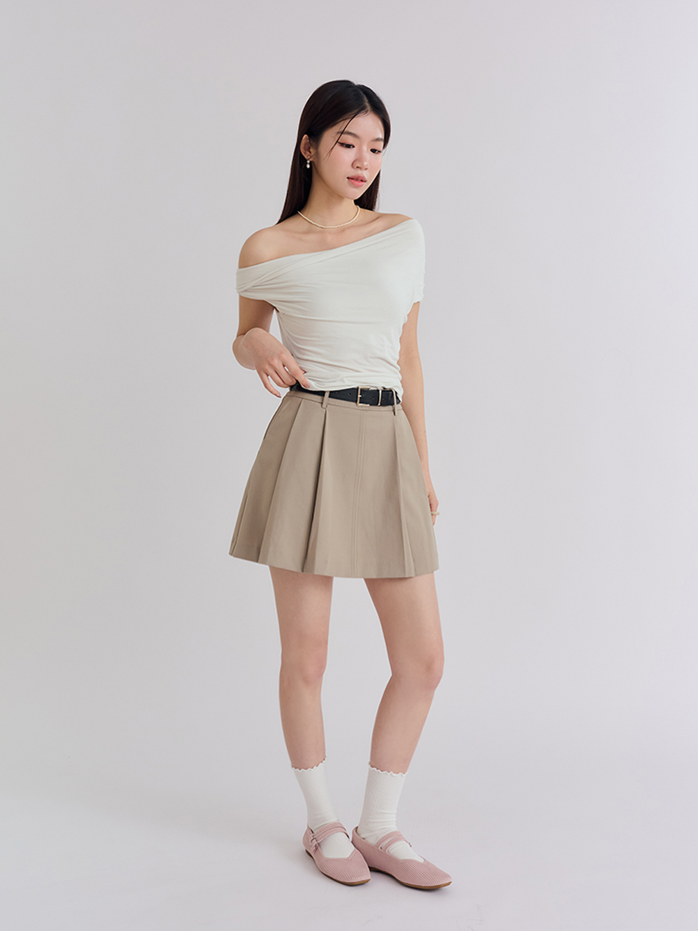 【3D零感雲織鞋】雙帶方頭瑪莉珍鞋 裸膚粉