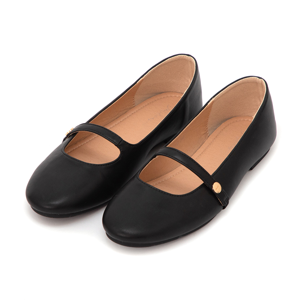 圓頭學院平底瑪莉珍娃娃鞋 黑色