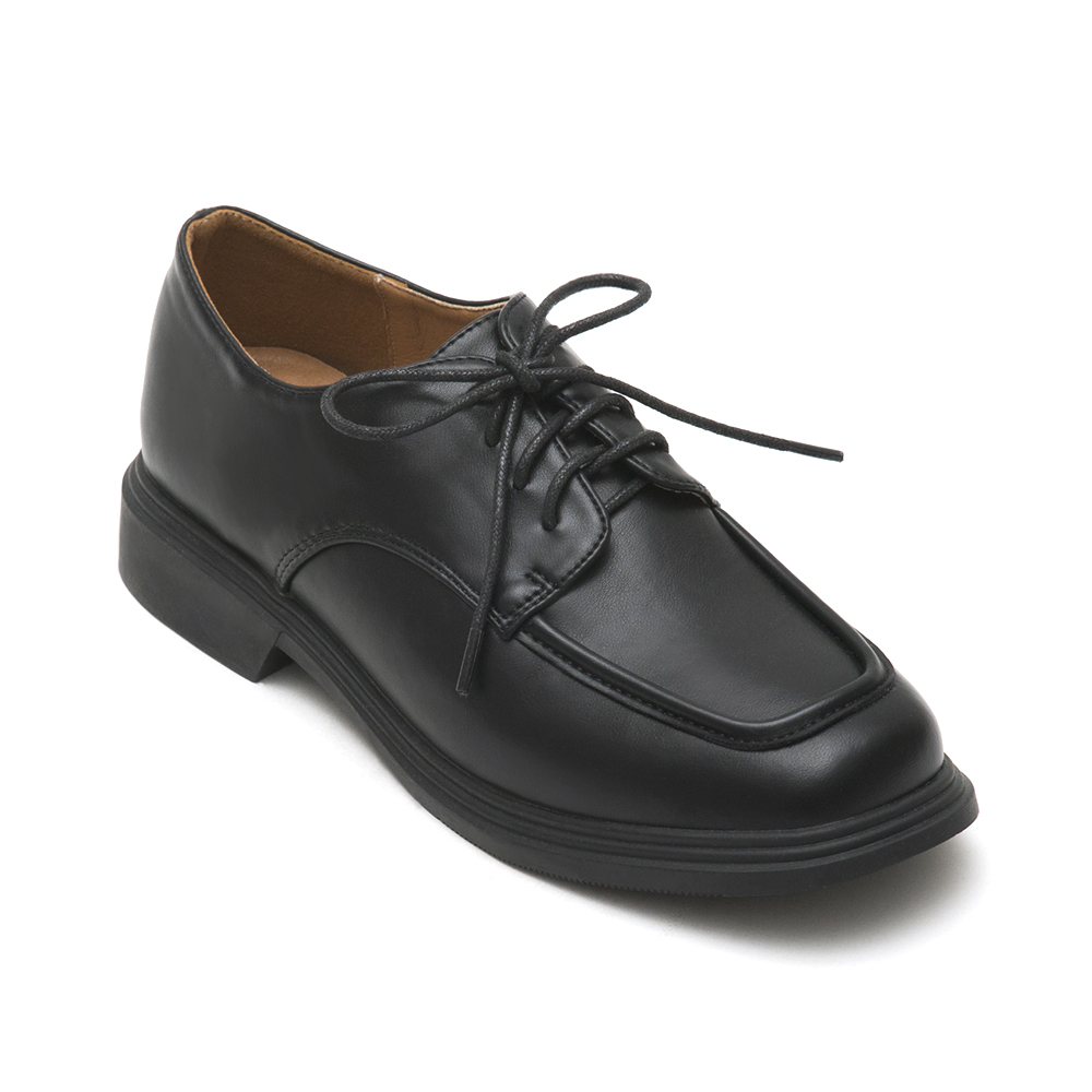 Soft Lace-Up Derby Shoes Black