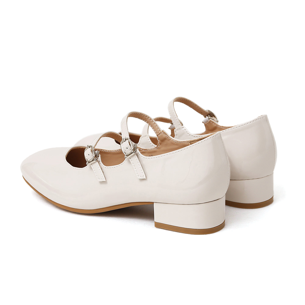 淘氣甜心．4D氣墊雙帶低跟瑪莉珍鞋 香草米