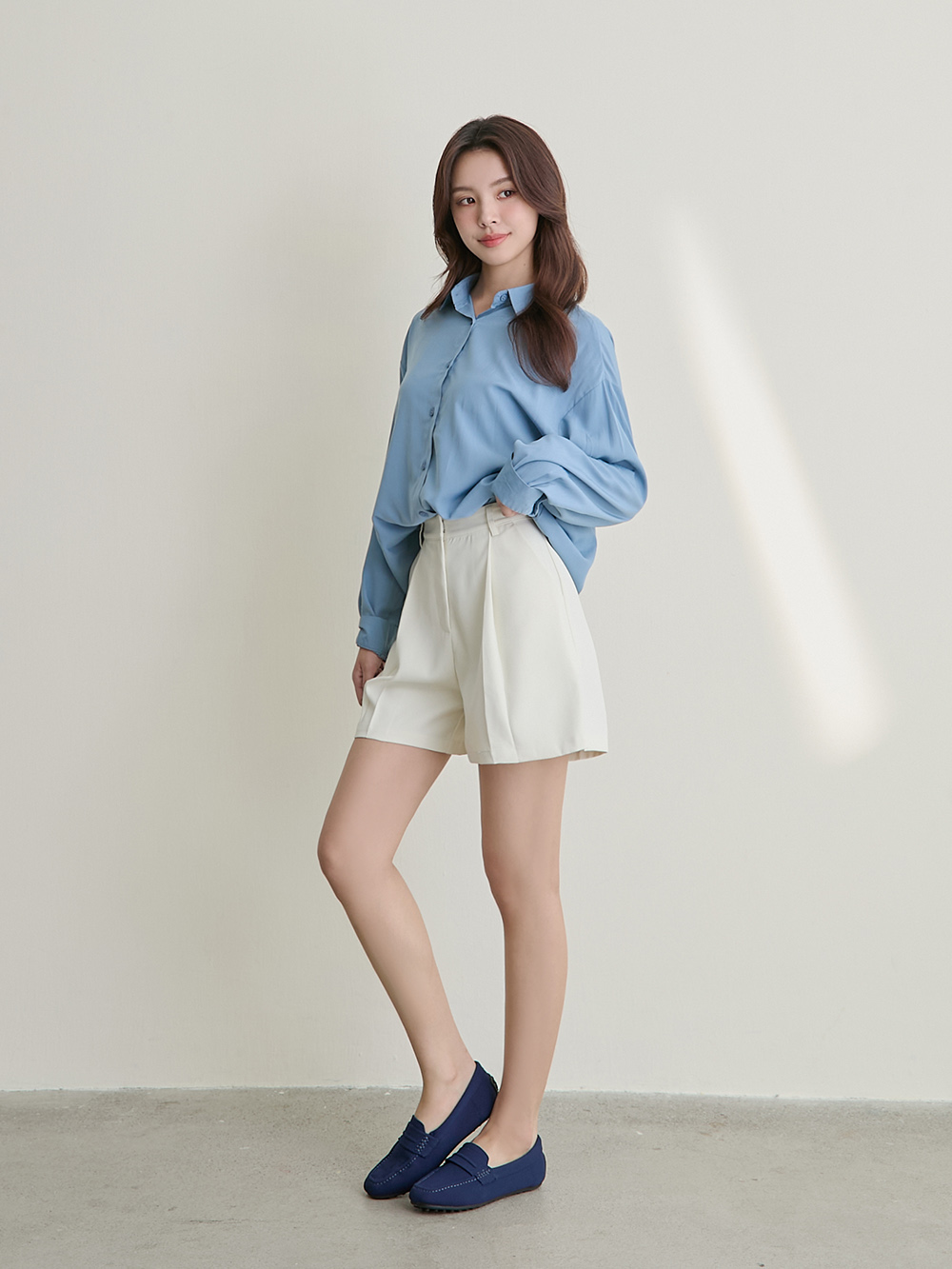 【3D零感雲織鞋】通勤款樂福豆豆鞋 皇家藍